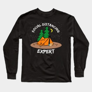 Social Distancing Expert, Funny Camping Social Distancing Champion 2020 Long Sleeve T-Shirt